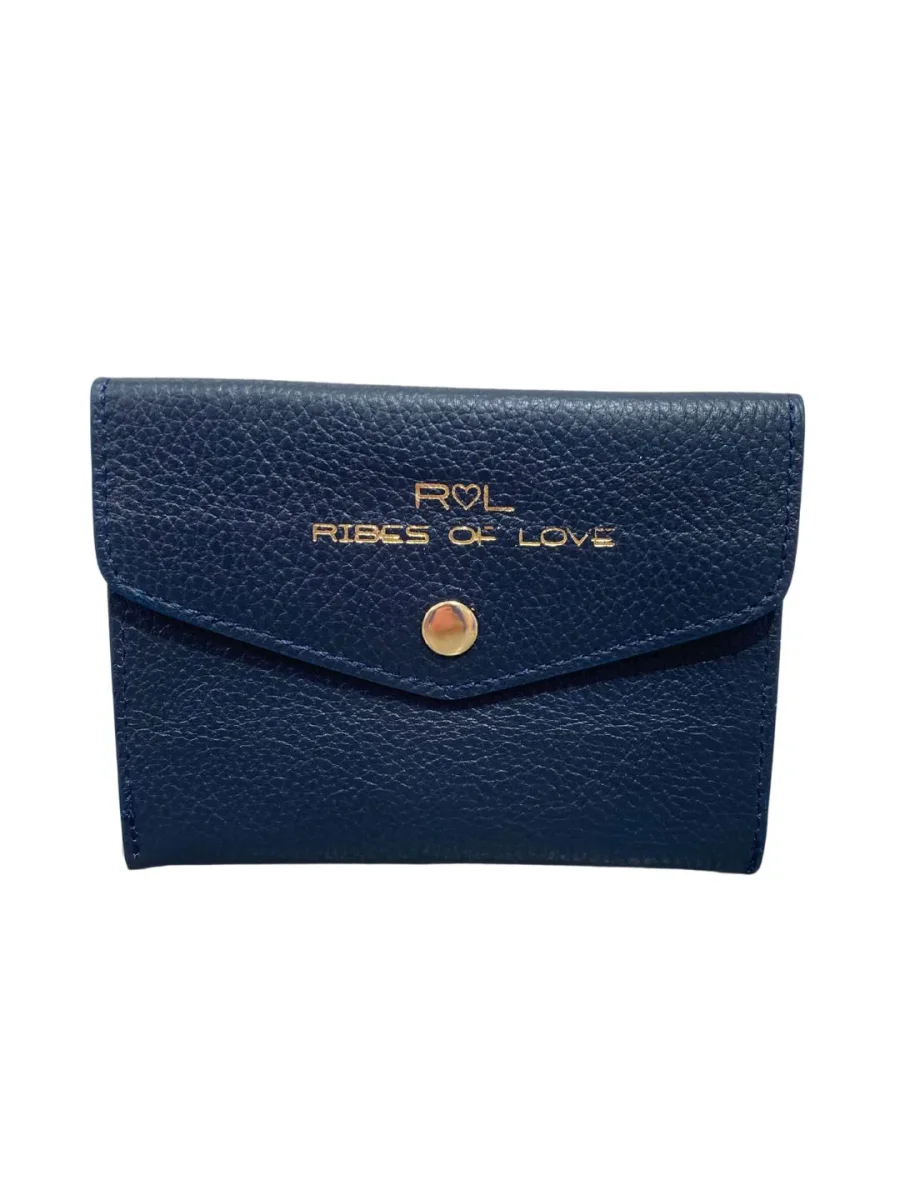 PORTAFOGLIO A BUSTA IN PELLE BLU 5023