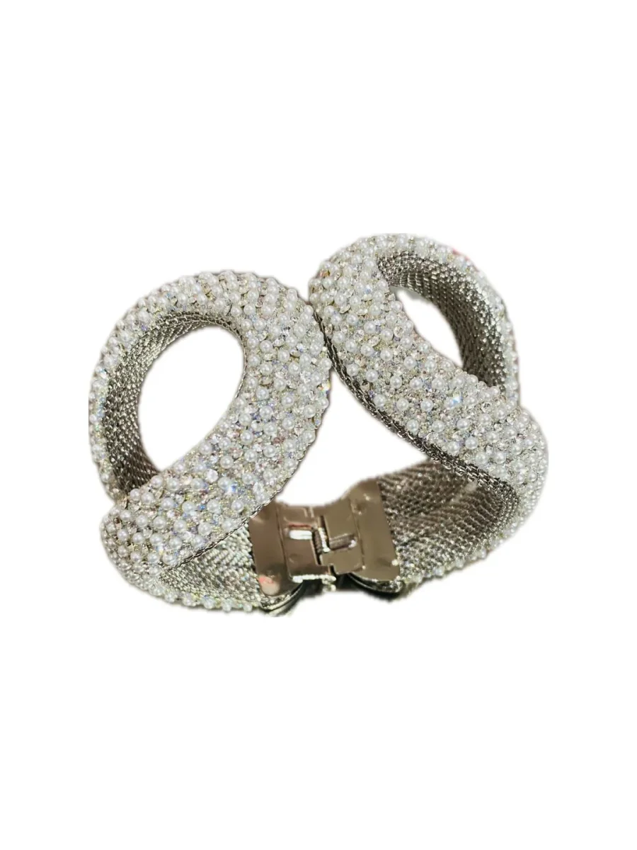 BRACCIALE RIGIDO CON STRASS E MICRO PERLE 51224F