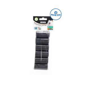 SACCHETTI IGIENICI BIODEGRADABILI NERI 6 ROTOLINI (15 sacchetti a rotolino)