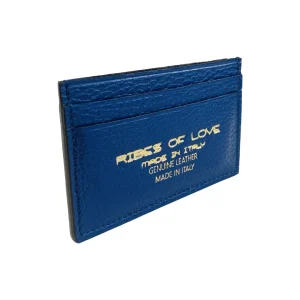 PORTACARTE IN PELLE BLU JEANS 131