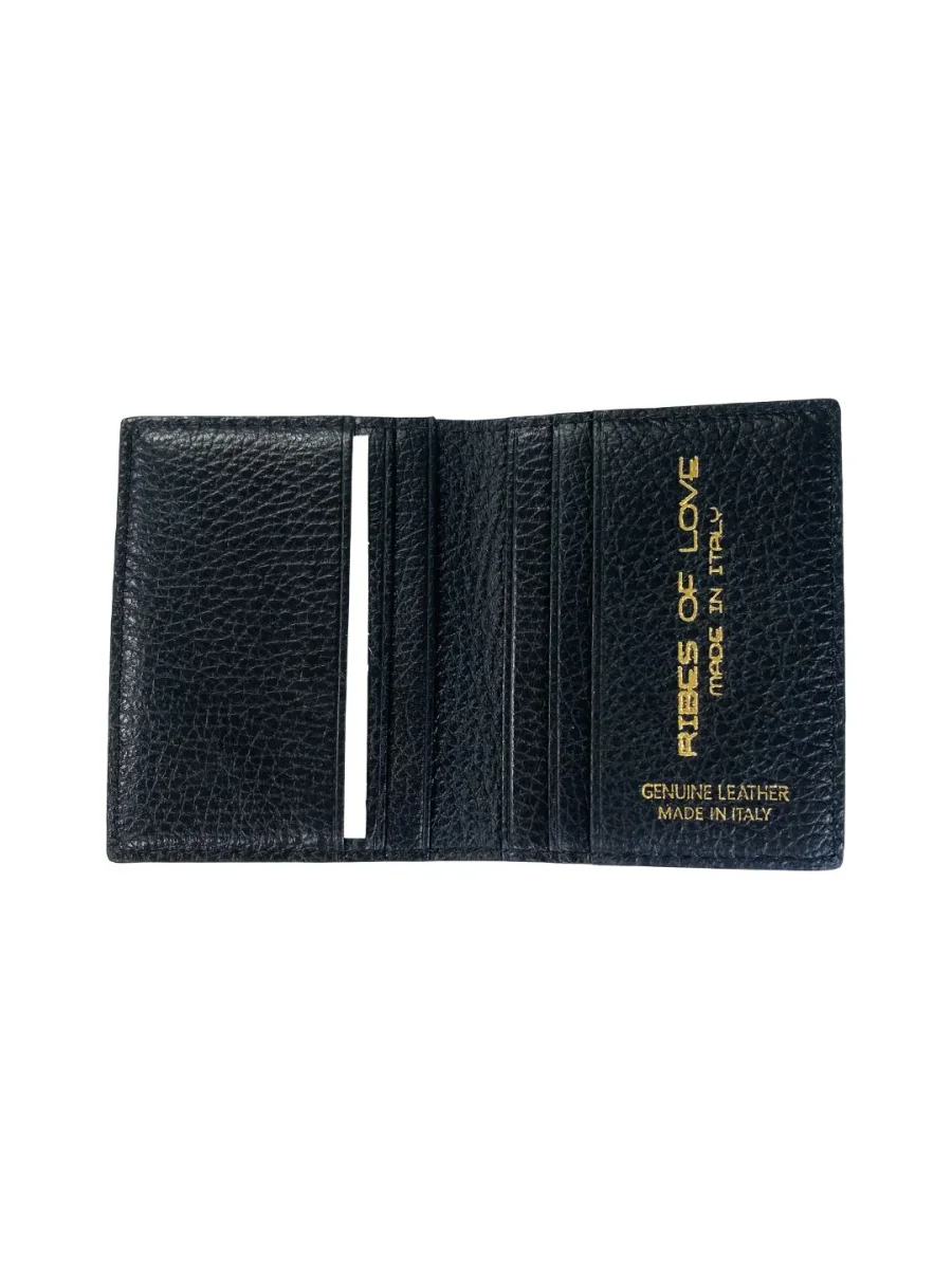 PORTACARTE LIBRETTO IN PELLE NERO 132 - immagine 4