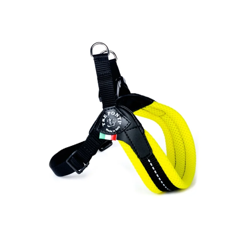 PETTORINA RETE FLUO SOTTOPANCIA CHIUS.PLAST. MIS. 3,5 GIALLO