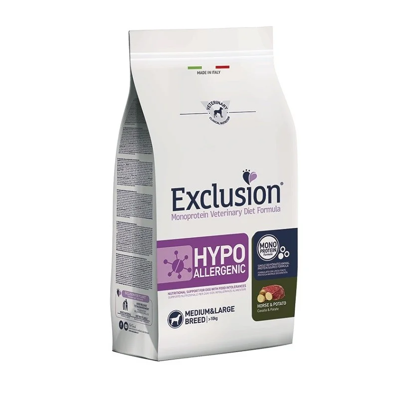 EXCLUSION CANE HYPOALLERGENIC CAVALLO E PATATE MEDIUM e LARGE KG 2