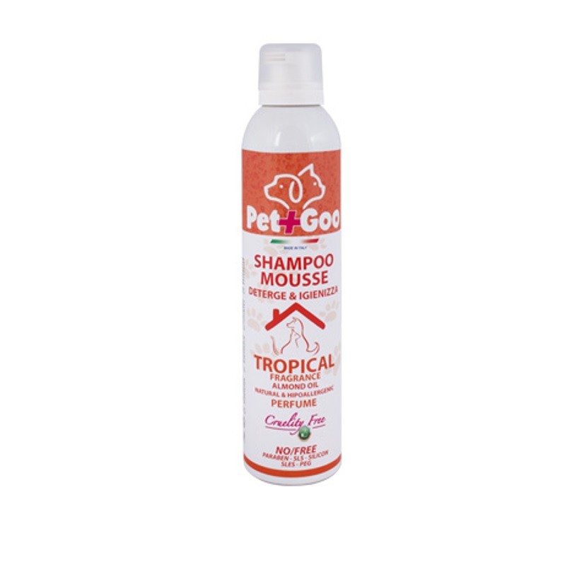 PET&GO SHAMPOO MOUSSE SPRAY 300ml Tropical fragrance & Almond oil