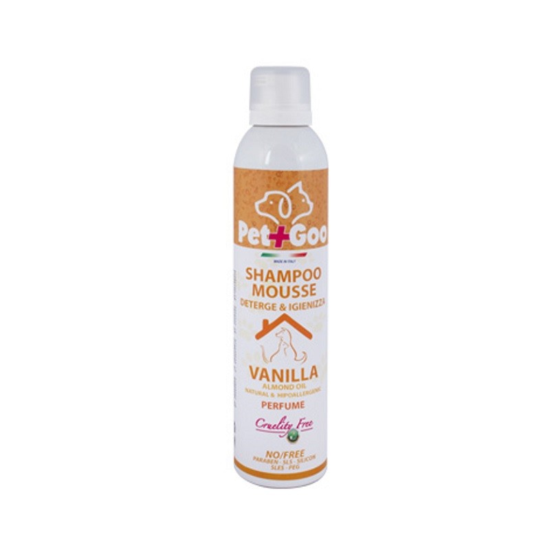 PET&GO SHAMPOO MOUSSE SPRAY 300ml Vanilla fragrance & Almond oil