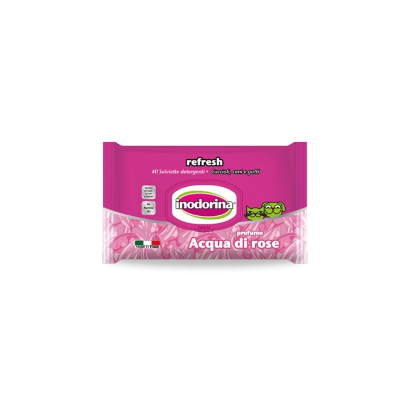 INODORINA SALVIETTE REFRESH ACQUA ROSE 40 PZ